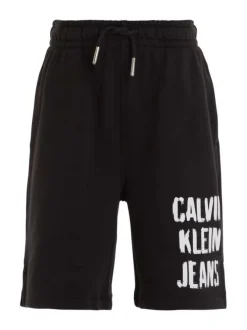 Short de jogging en coton régénératif mélangé noir avec une coupe relaxed