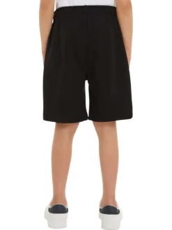 Short de jogging en coton régénératif mélangé noir avec une coupe relaxed