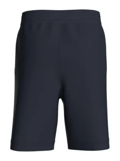 Short de jogging marine uni avec une coupe droite et ajustable à la taille