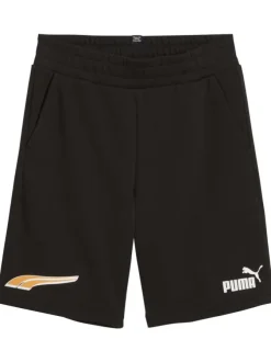 Short de jogging noir avec une coupe longue et une ceinture élastiquée