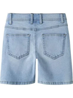 Short en coton mélangé stone uni pourvu d'un effet délavé et de multiples poches