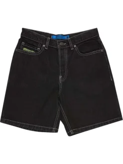 Short en coton noir uni pourvu de multiples poches et d'une coupe baggy