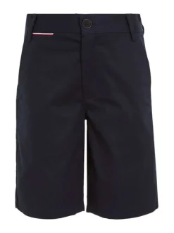 Short en coton régénératif marine uni avec une coupe chino et poches arrières