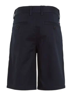 Short en coton régénératif marine uni avec une coupe chino et poches arrières