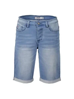 Short en jean effet délavé pour garçon stone en coton coupe droite