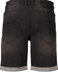 Short en jean gris pour garçon avec effet délavé coupe droite