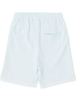 Short Jogging ciel uni avec une coupe droite et un logo brodé