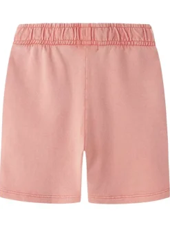 Short jogging en coton biologique corail uni pourvu d'une coupe droite