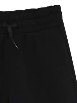 Short jogging en coton noir à coupe ajustée pourvu d'une taille élastiquée