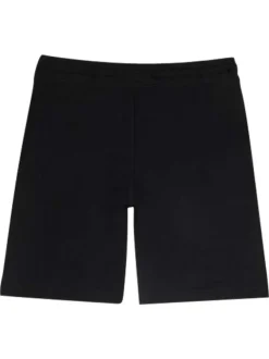Short jogging en coton noir uni à coupe droite et à taille élastiquée