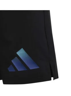 Short Jogging en coton noir à logo dégradé cuisse gauche et taille élastiquée