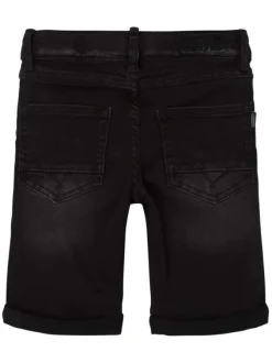Short noir uni avec une fermeture boutonnée avec zip et une coupe slim