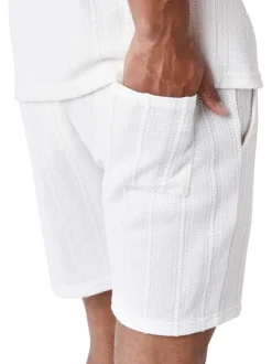 Short blanc uni en maille épaisse avec une coupe regular fit