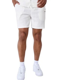 Short blanc uni en maille épaisse avec une coupe regular fit