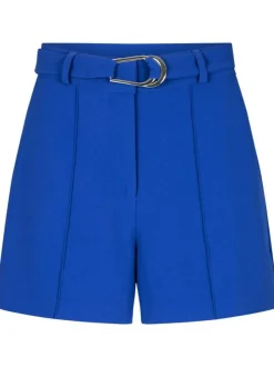 Short bleu électrique uni avec une coupe droite et une taille haute