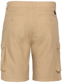 Short cargo en coton beige à coupe droite pourvu de multiples poches