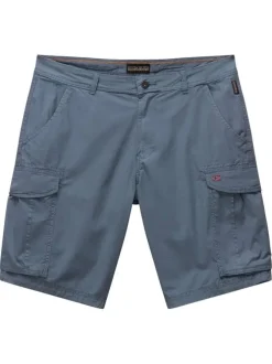 Short cargo en coton gris uni avec des poches et une coupe droite