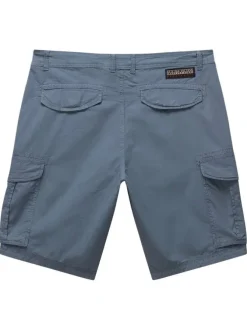 Short cargo en coton gris uni avec des poches et une coupe droite