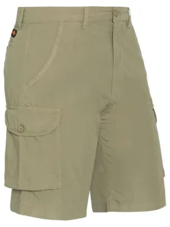 Short cargo en coton kaki à coupe droite pourvu de multiples poches