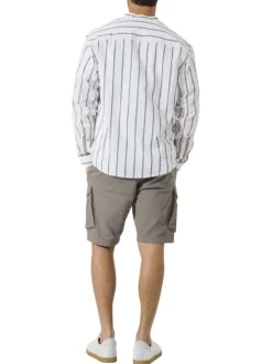 Short cargo en coton taupe uni avec une coupe droite et 4 poches