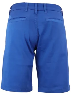 Short Chino bleu uni et avec 4 poches et passants
