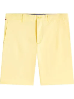 Short chino Denton en coton jaune à coupe droite pourvu de multiples poches