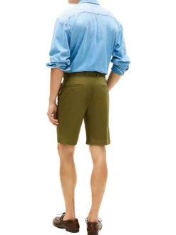 Short chino Denton en coton kaki à coupe droite pourvu de multiples poches