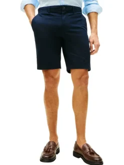 Short chino Denton en coton marine à coupe droite pourvu de multiples poches