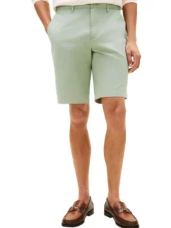 Short chino Denton en coton vert d'eau à coupe droite pourvu de multiples poches