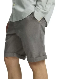 Short Chino en coton anthracite uni à coupe slim avec 4 poches
