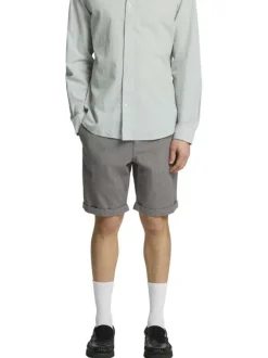 Short Chino en coton anthracite uni à coupe slim avec 4 poches