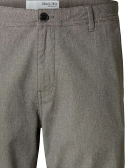 Short Chino en coton anthracite uni à coupe slim avec 4 poches