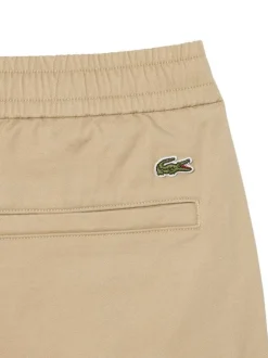 Short chino en coton beige à coupe droite pourvu de poches plaquées