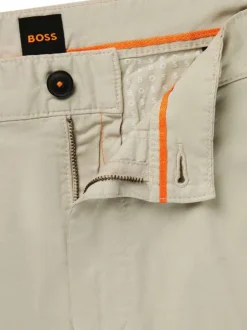 Short chino en coton beige uni à coupe regular fit avec des passants