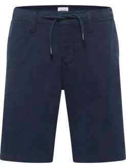 Short chino en coton bleu marine uni avec une coupe droite et 4 poches