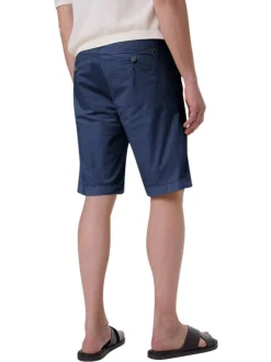 Short Chino en coton bleu uni avec poches à l'italienne à l'avant