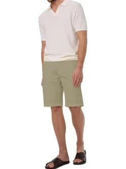 Short Chino en coton couleur sable avec poches à l'italienne à l'avant