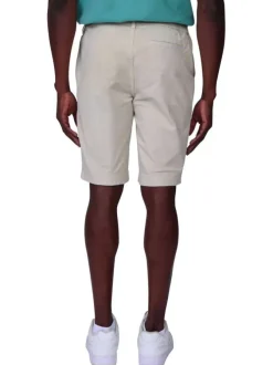 Short chino en coton gris clair uni avec une poche passepoilée à l’arrière