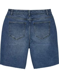 Short Chino en coton indigo uni avec des passants pour ceinture