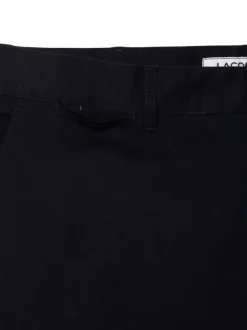Short Chino en coton marine uni avec logo iconique et des poches