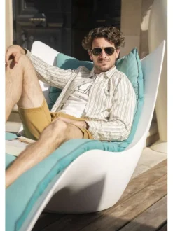 Short chino en coton mélangé camel uni avec une coupe droite
