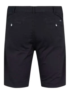 Short chino en coton noir uni coupe regular fit à fermeture zippée avec bouton