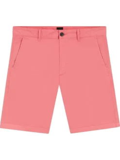 Short chino en coton rose à coupe droite pourvu de poches plaquées