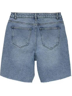 Short Chino en coton stone uni avec une coupe droite et des passants