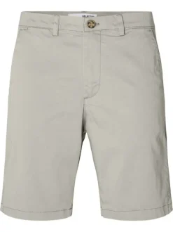 Short Chino Miles en coton écru uni avec poches à l'italienne