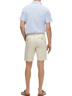 Short Chino Miles en coton écru uni avec poches à l'italienne