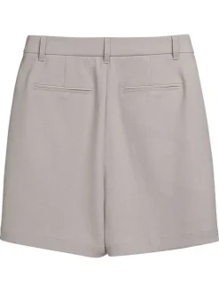 Short Chino Mood écru uni à coupe droite avec 2 poches et 2 pinces