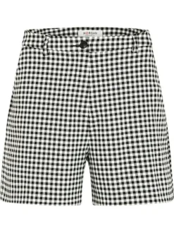 Short chino noir à coupe droite pourvu d'une fermeture boutonnée