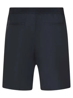 Short chino noir uni avec une coupe droite et une taille élastiquée