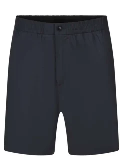 Short chino noir uni avec une coupe droite et une taille élastiquée